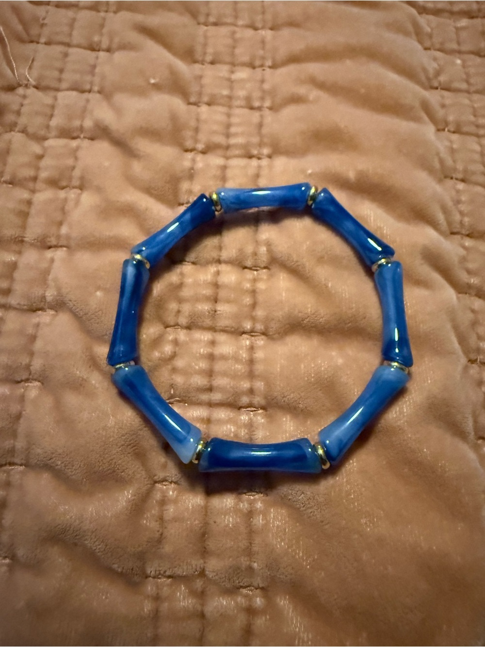 Plunder Blue Bamboo Bead Bracelet